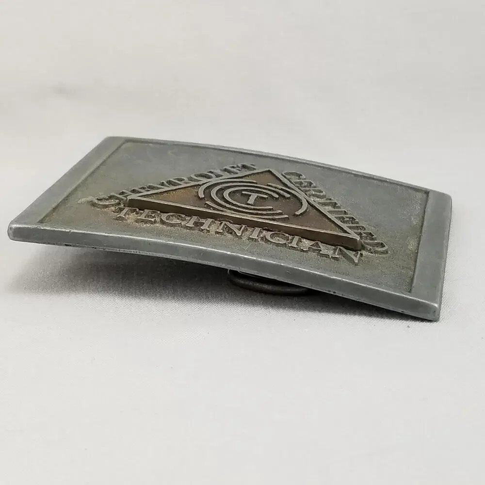 Vintage Belt Buckle Chevrolet Certified Technician Mechanic USA Made By RJR & Co